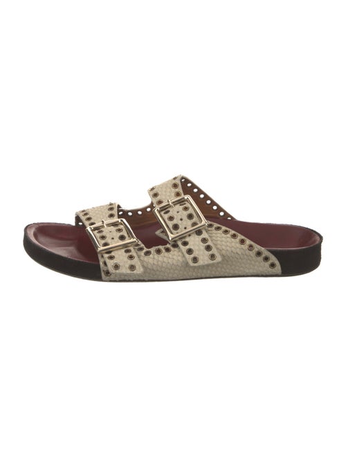 Isabel Marant Leather Eyelet Trim Slides