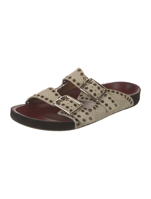 Isabel Marant Leather Eyelet Trim Slides