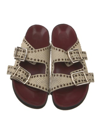 Isabel Marant Leather Eyelet Trim Slides