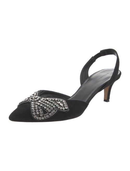 Isabel Marant Suede Crystal Embellishments Slingback Pumps