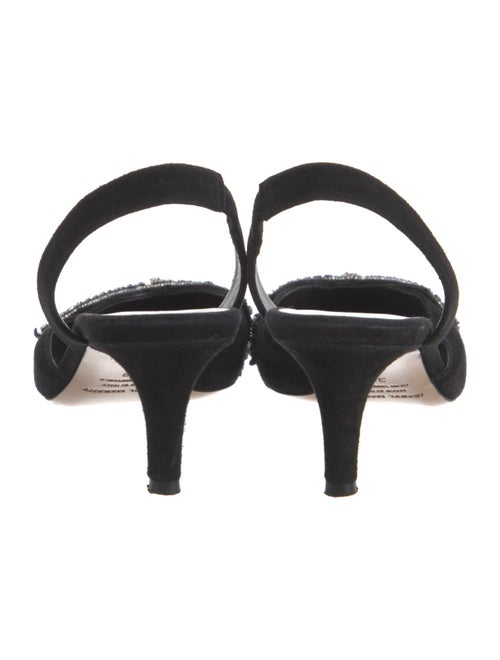 Isabel Marant Suede Crystal Embellishments Slingback Pumps
