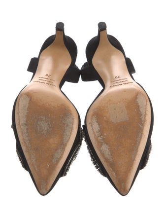 Isabel Marant Suede Crystal Embellishments Slingback Pumps