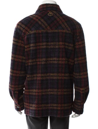 Isabel Marant Wool Plaid Print Trucker Jacket