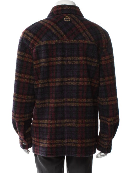 Isabel Marant Wool Plaid Print Trucker Jacket