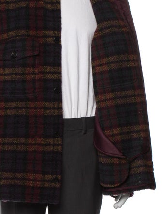 Isabel Marant Wool Plaid Print Trucker Jacket