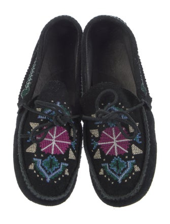 Isabel Marant Suede Floral Print Flats