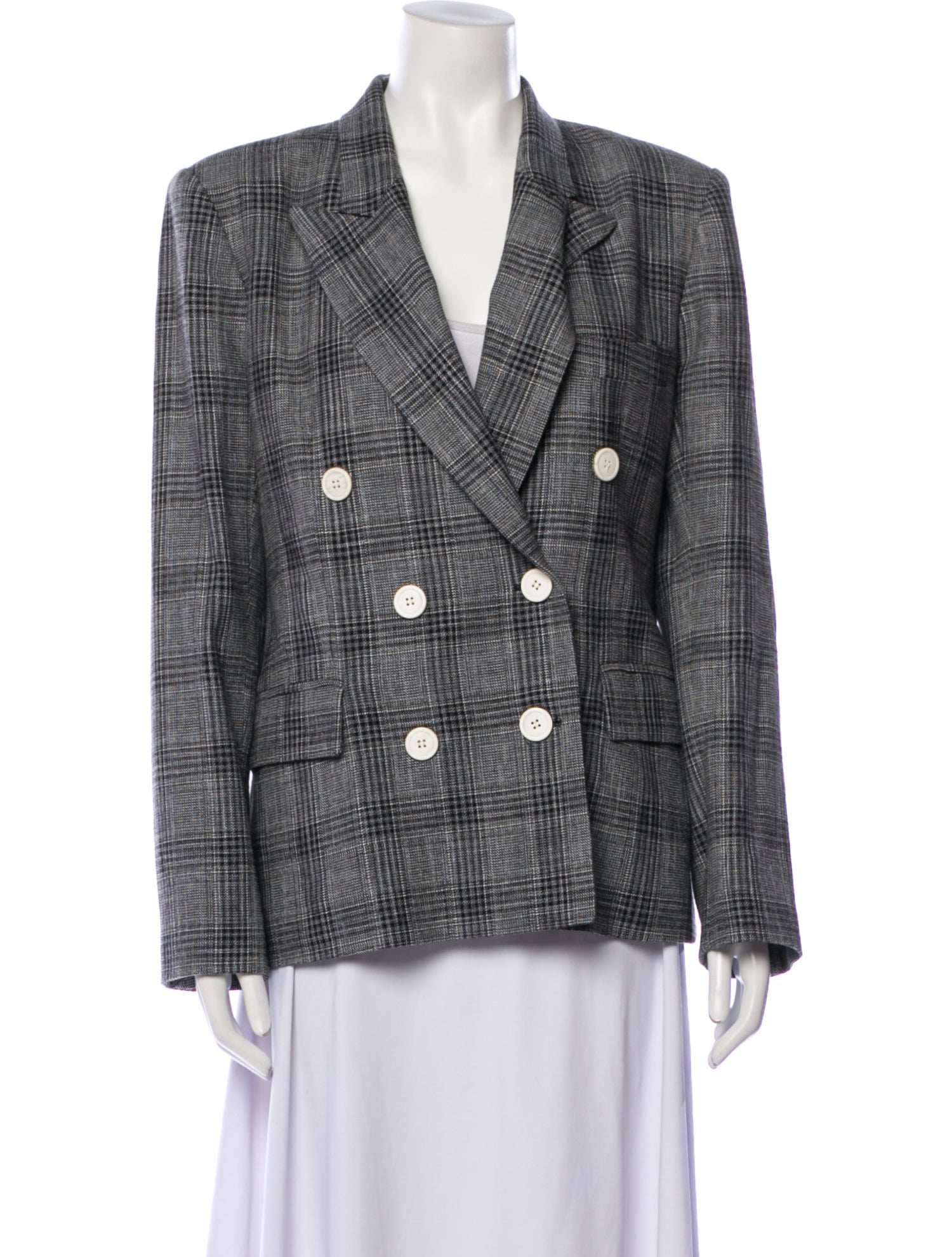 Isabel Marant Wool Plaid Print Blazer