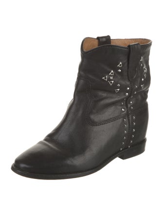 Isabel Marant Leather Studded Accents Moto Boots