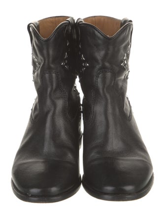 Isabel Marant Leather Studded Accents Moto Boots