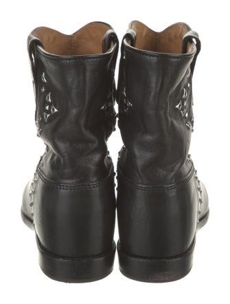 Isabel Marant Leather Studded Accents Moto Boots