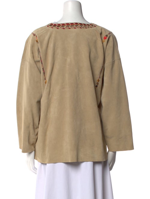 Isabel Marant Leather Bateau Neckline Blouse