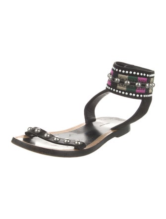 Isabel Marant Suede Printed Gladiator Sandals