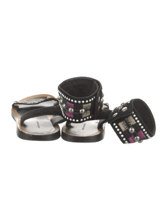 Isabel Marant Suede Printed Gladiator Sandals