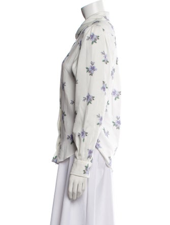 Isabel Marant Floral Print Long Sleeve Button-Up Top