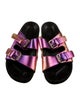 Isabel Marant Leather Tie-Dye Print Slides