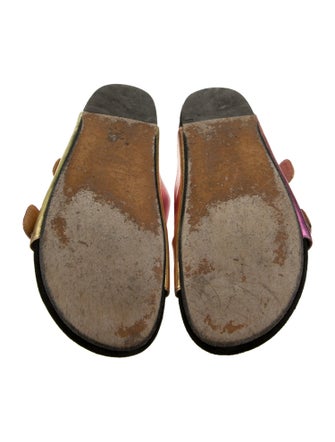 Isabel Marant Leather Tie-Dye Print Slides