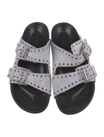 Isabel Marant Denim Striped Slides