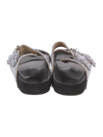 Isabel Marant Denim Striped Slides