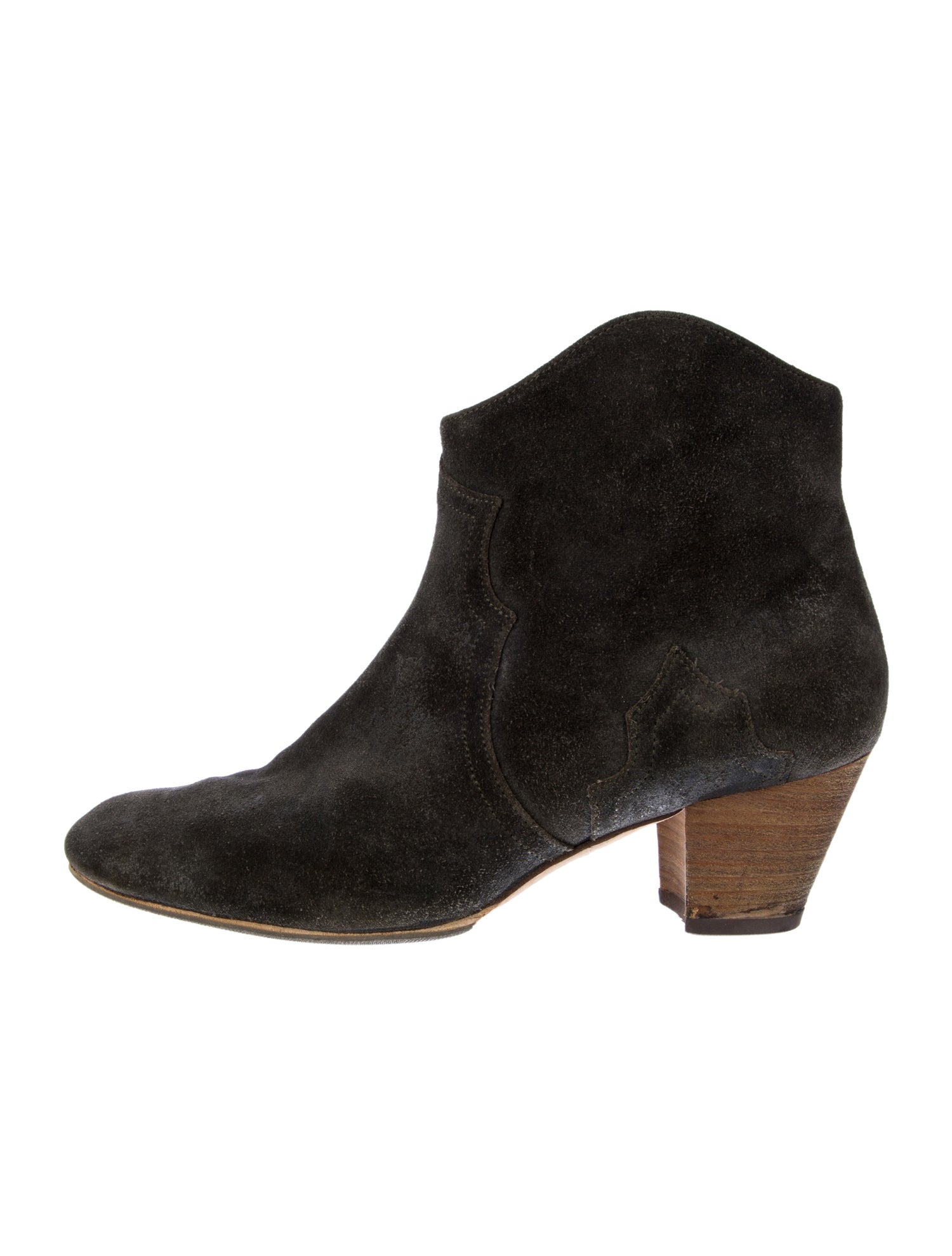 Isabel Marant Suede Colorblock Pattern Western Boots