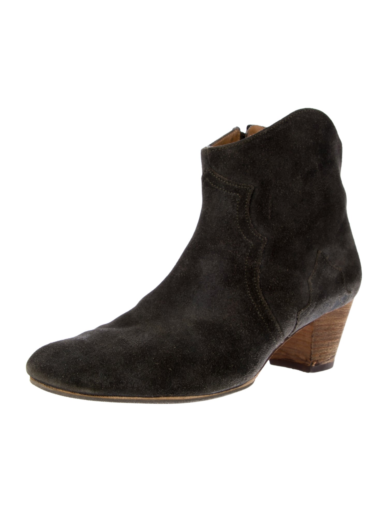 Isabel Marant Suede Colorblock Pattern Western Boots