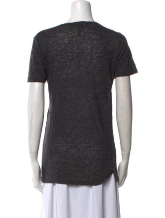 Isabel Marant Linen Scoop Neck T-Shirt