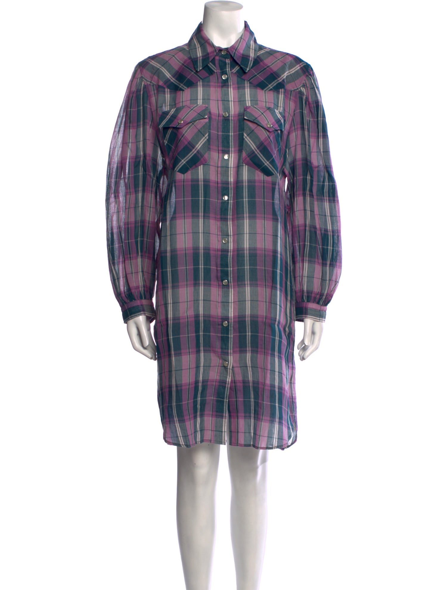 Isabel Marant Plaid Print Knee-Length Dress w/ Tags