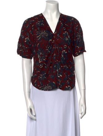 Isabel Marant Printed V-Neck Blouse