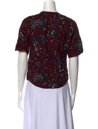 Isabel Marant Printed V-Neck Blouse