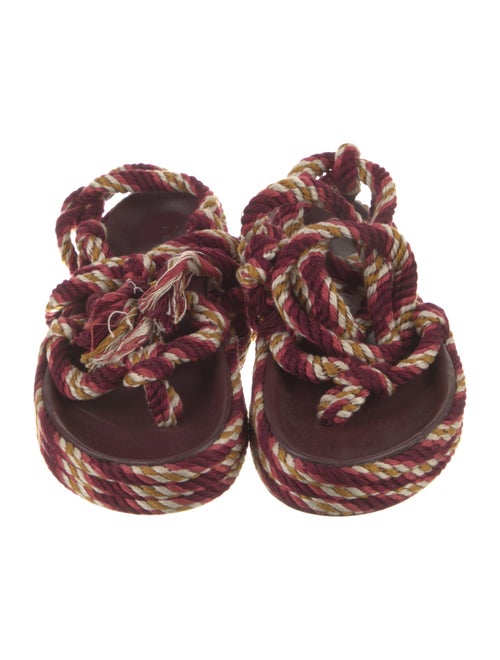 Isabel Marant Striped Fringe Trim Accent Gladiator Sandals