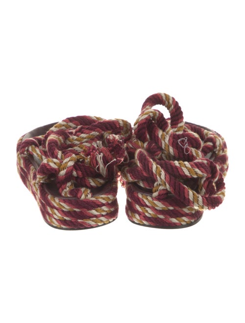 Isabel Marant Striped Fringe Trim Accent Gladiator Sandals