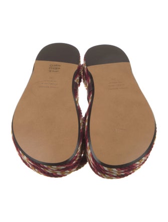 Isabel Marant Striped Fringe Trim Accent Gladiator Sandals