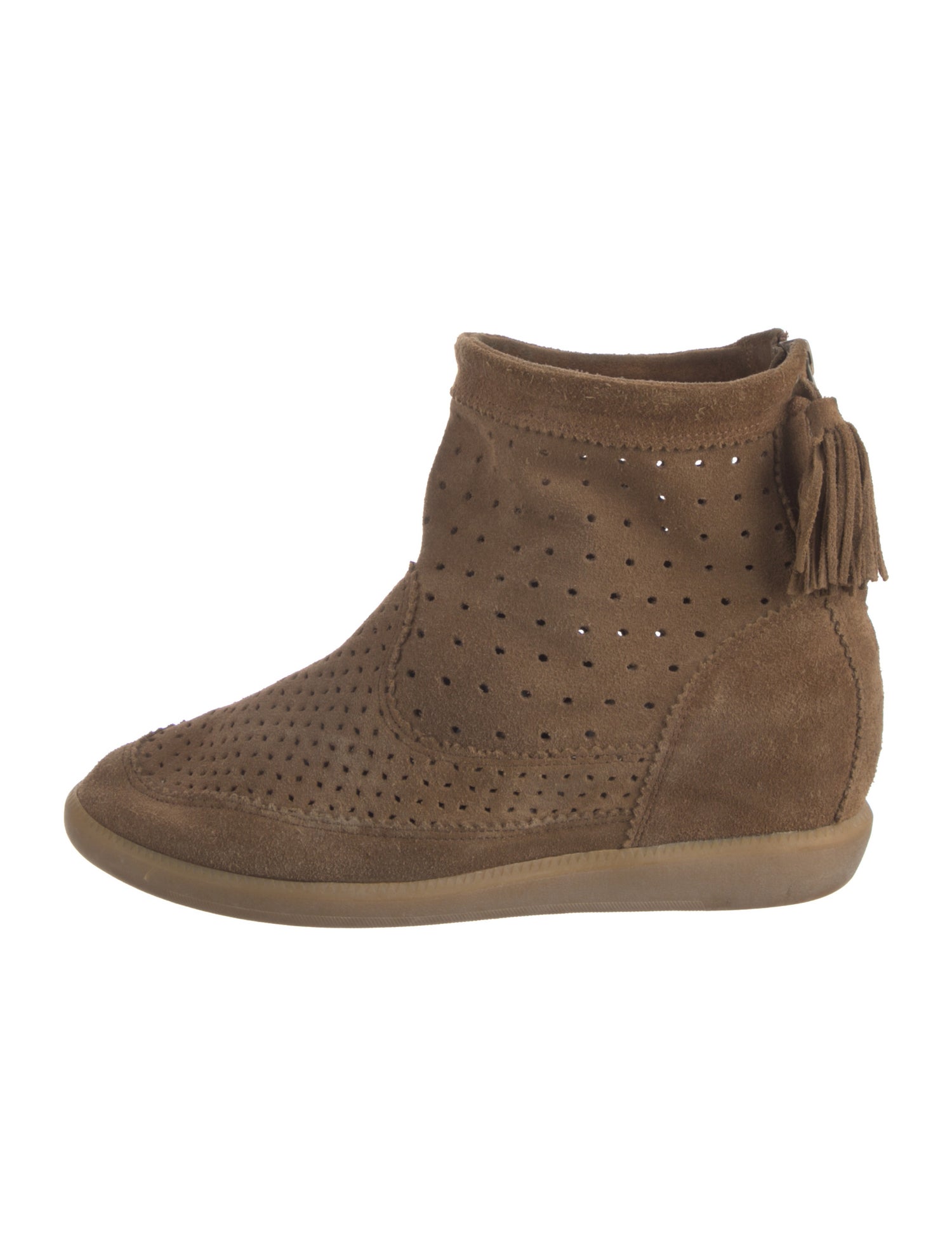 Isabel Marant Suede Lasercut Accents Chelsea Boots