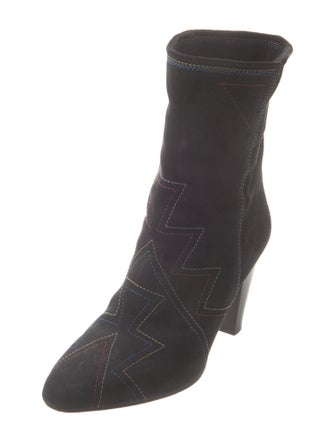 Isabel Marant Suede Embroidered Accent Boots