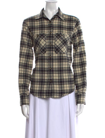 Isabel Marant Plaid Print Long Sleeve Button-Up Top