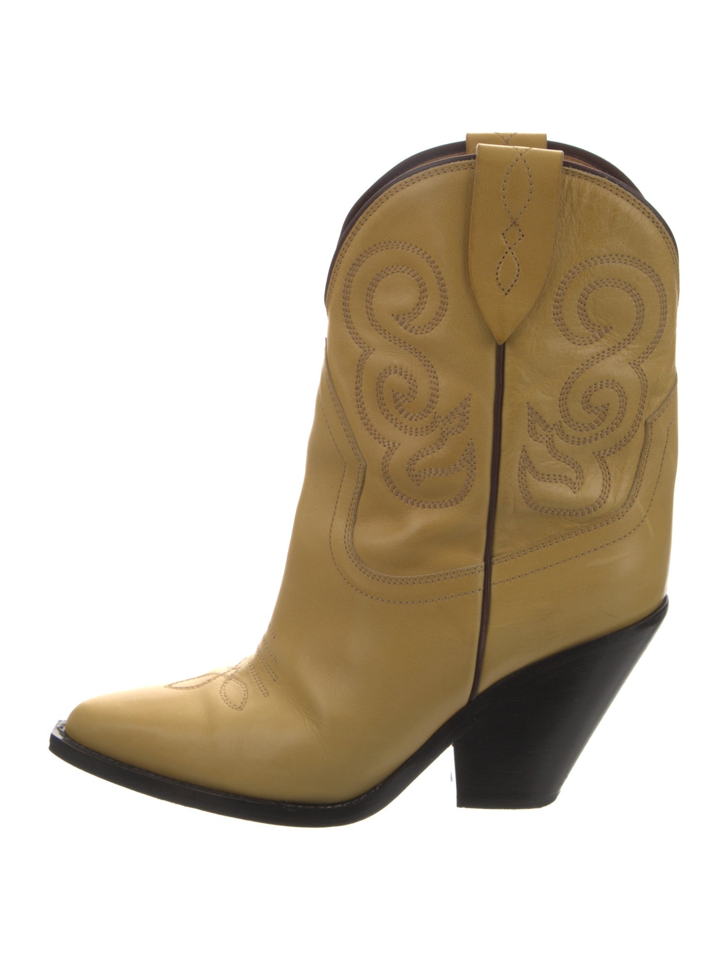 Isabel Marant Leather Embroidered Accent Western Boots
