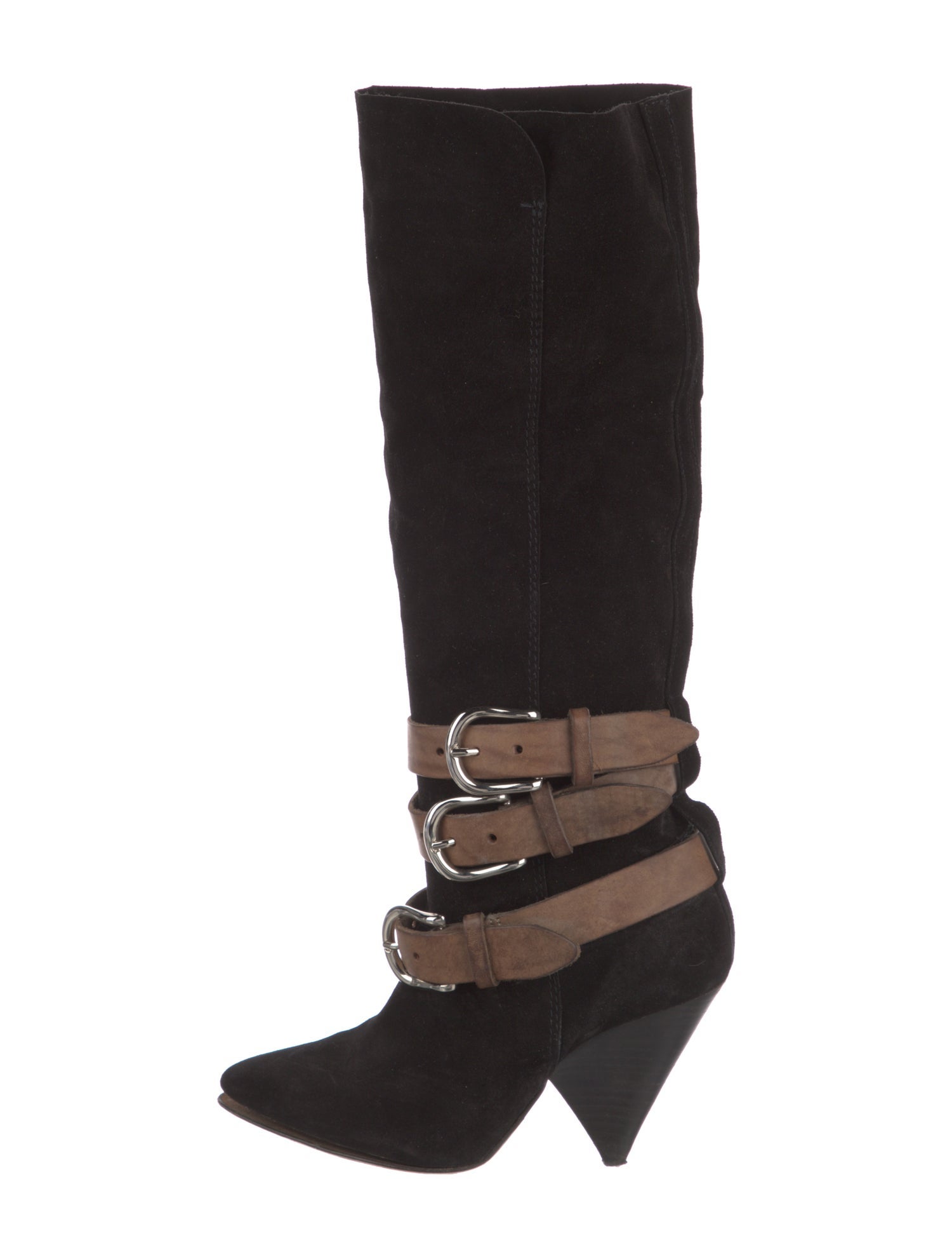 Isabel Marant Suede Colorblock Pattern Boots