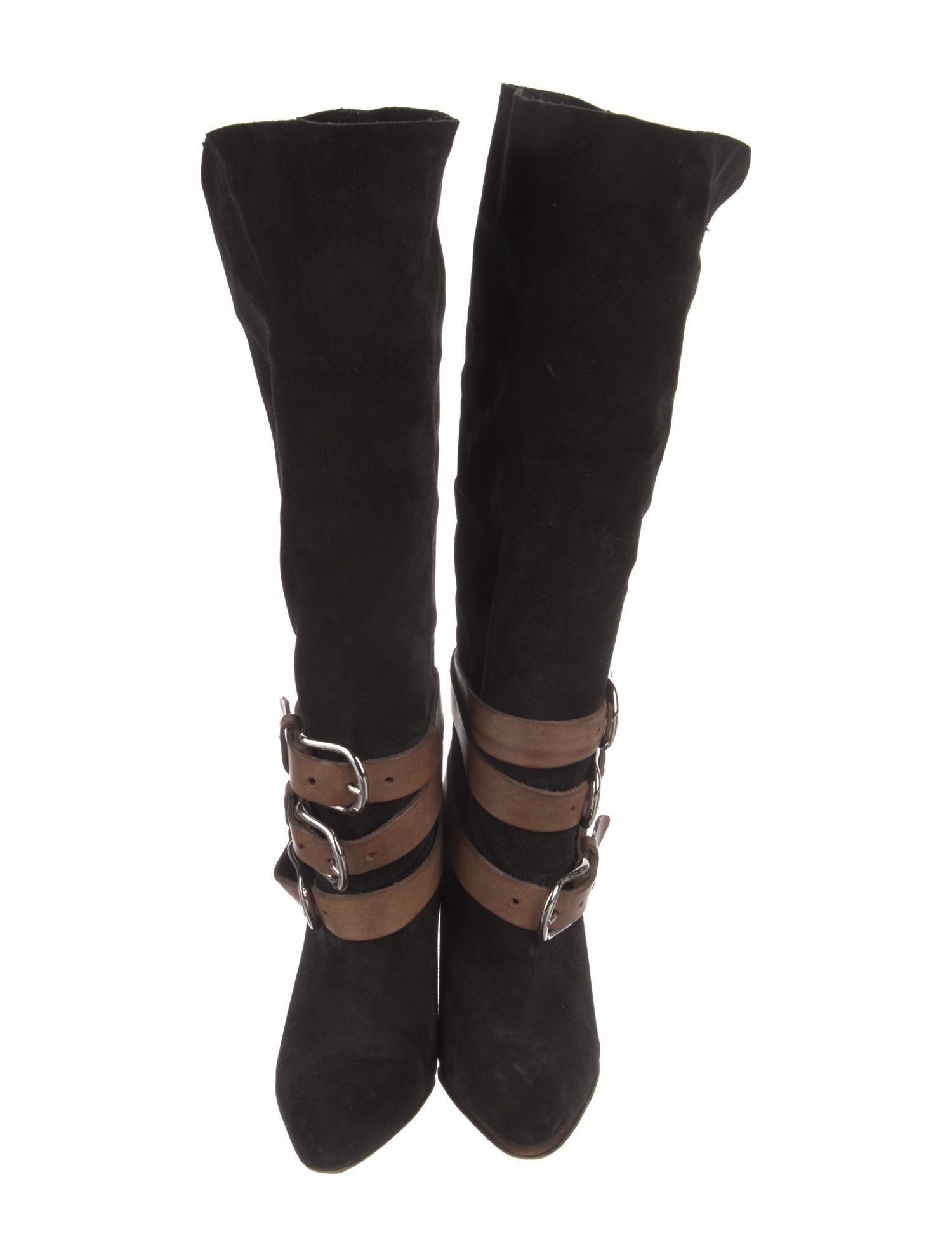 Isabel Marant Suede Colorblock Pattern Boots