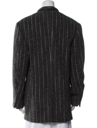 Isabel Marant Virgin Wool Striped Faux Fur Coat