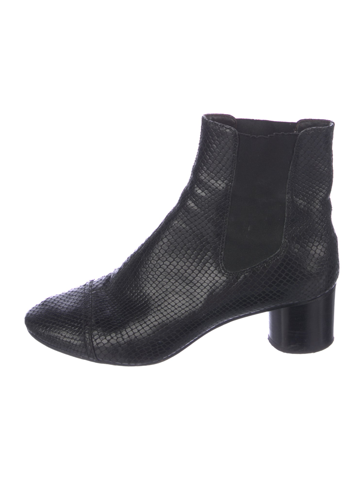 Isabel Marant Embossed Leather Animal Print Chelsea Boots