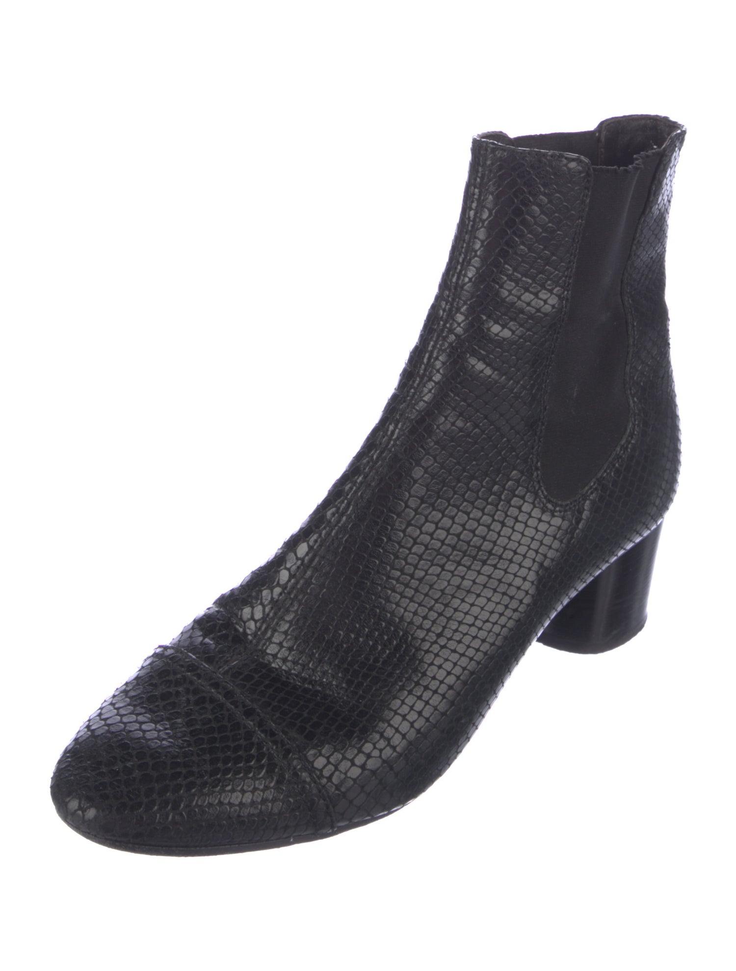 Isabel Marant Embossed Leather Animal Print Chelsea Boots