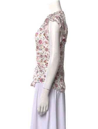 Isabel Marant Floral Print V-Neck Blouse