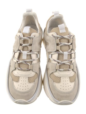 Isabel Marant Mesh Leather Trim Embellishment Sneakers