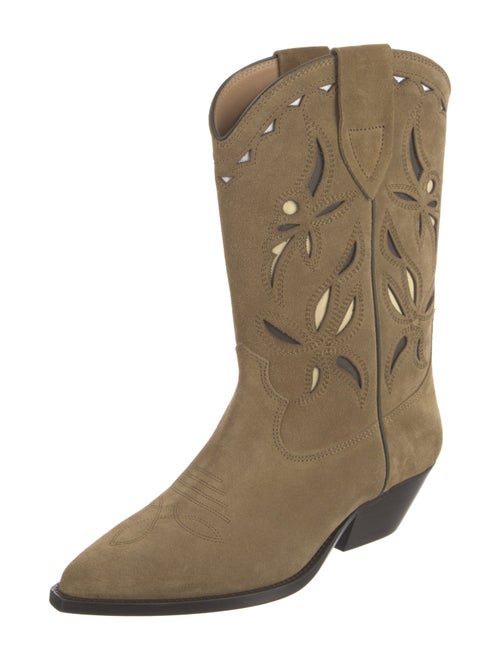 Isabel Marant Suede Lasercut Accents Western Boots