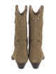 Isabel Marant Suede Lasercut Accents Western Boots