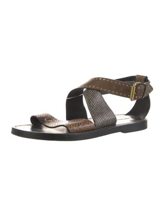 Isabel Marant Leather Animal Print Sandals