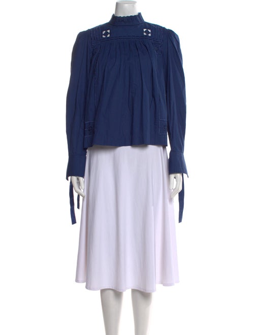 Isabel Marant Mock Neck Long Sleeve Blouse