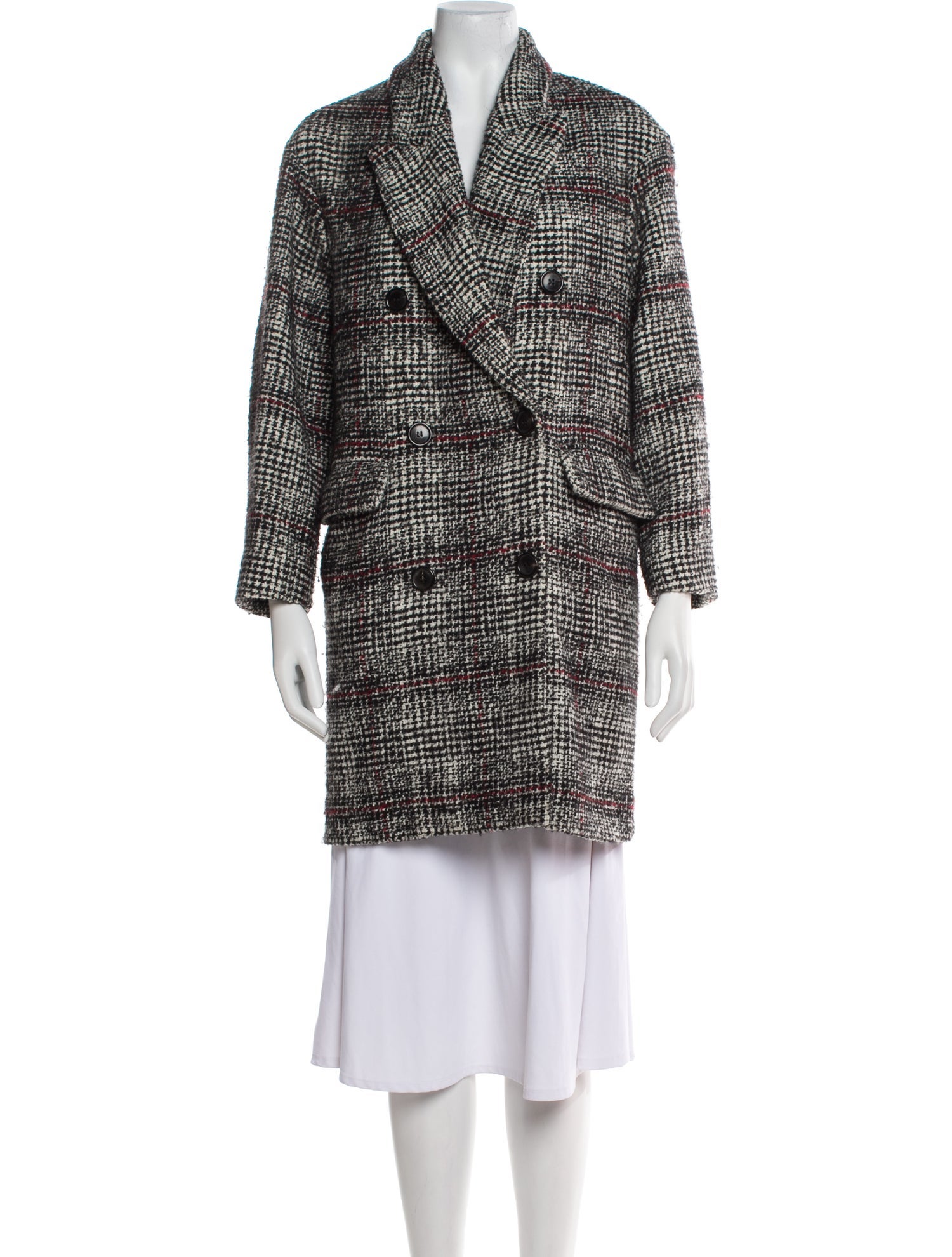 Étoile Isabel Marant Virgin Wool Tweed Pattern Peacoat