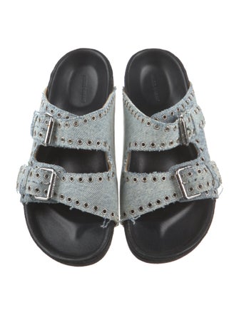 Isabel Marant Denim Printed Slides
