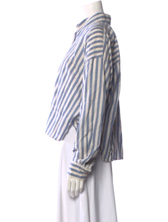 Isabel Marant Striped Long Sleeve Button-Up Top