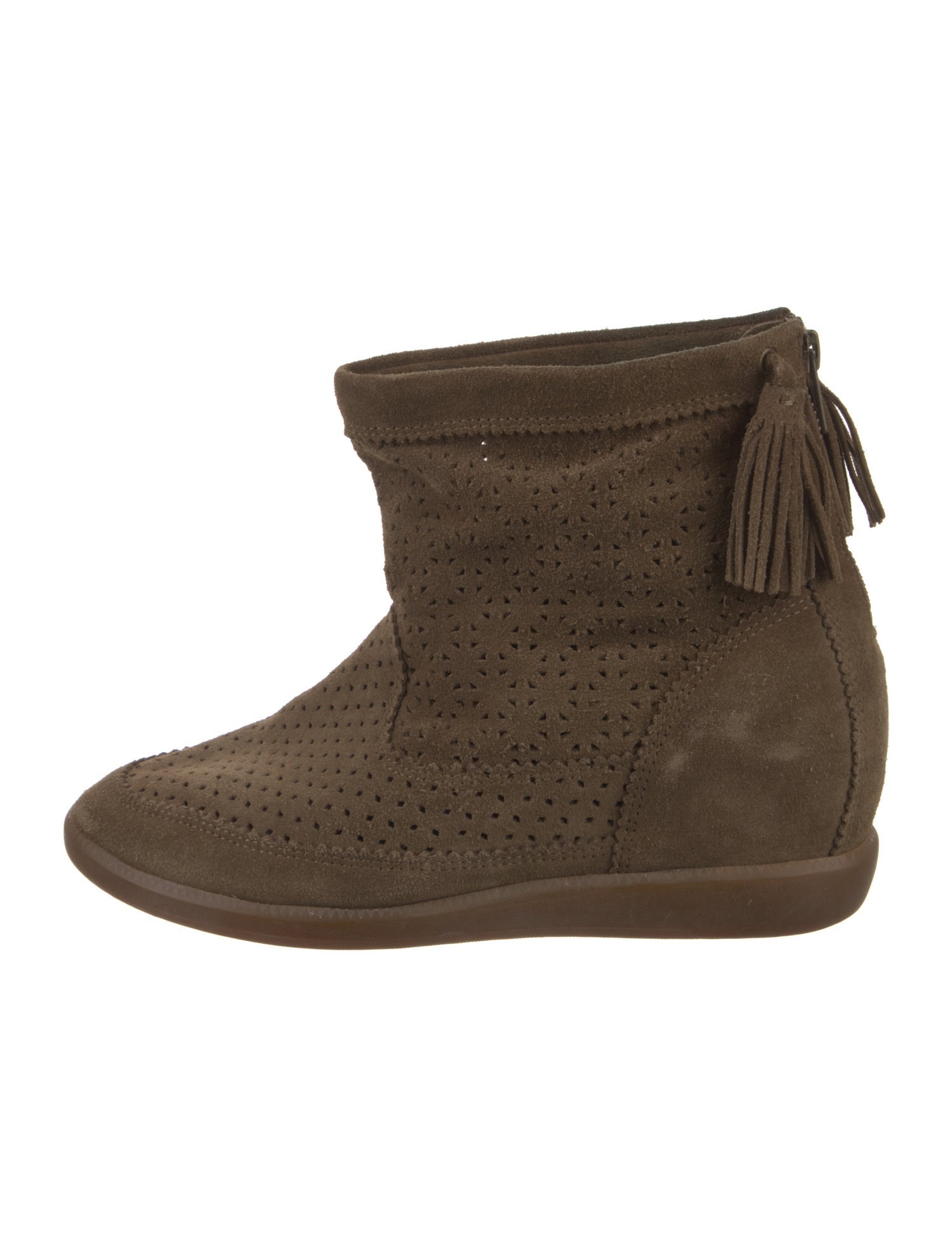 Isabel Marant Suede Tassel Accents Chelsea Boots